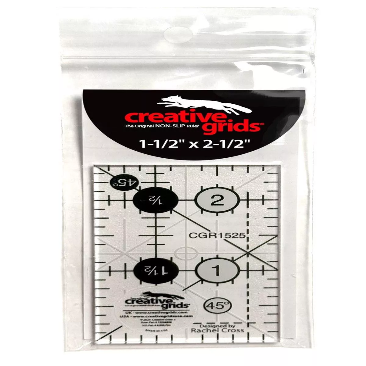 creative-grids-1-5-x-2-5-rectangle-quilt-ruler-cgr1525 Creative Grids 1.5 x 2.5″ Rectangle Quilt Ruler CGR1525