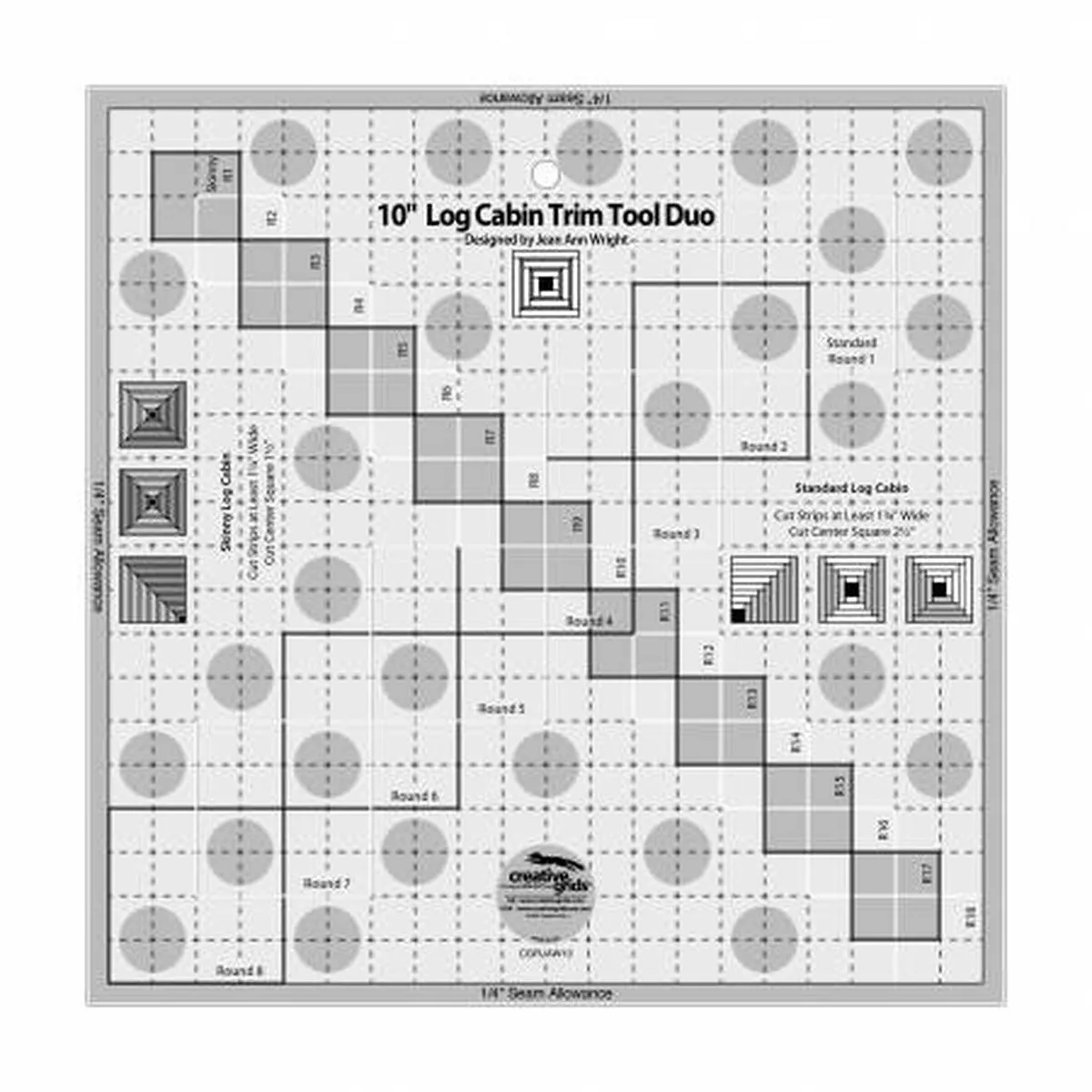 creative-grids-10in-log-cabin-trim-ruler-tool-duo-cgrjaw10 Creative Grids 10in Log Cabin Trim Ruler Tool Duo CGRJAW10