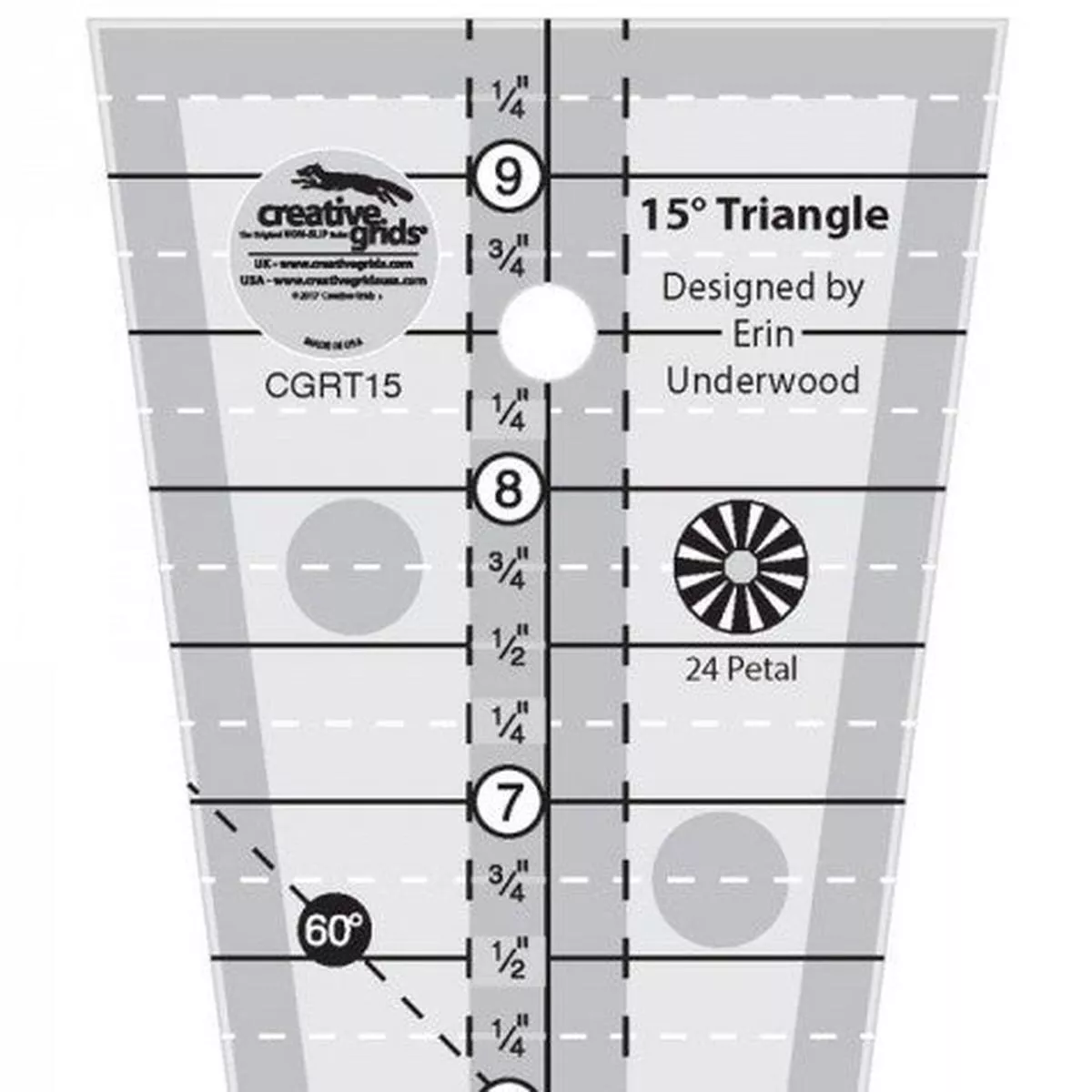 creative-grids-15-degree-triangle-ruler-cgrt15 Creative Grids 15 Degree Triangle Ruler CGRT15