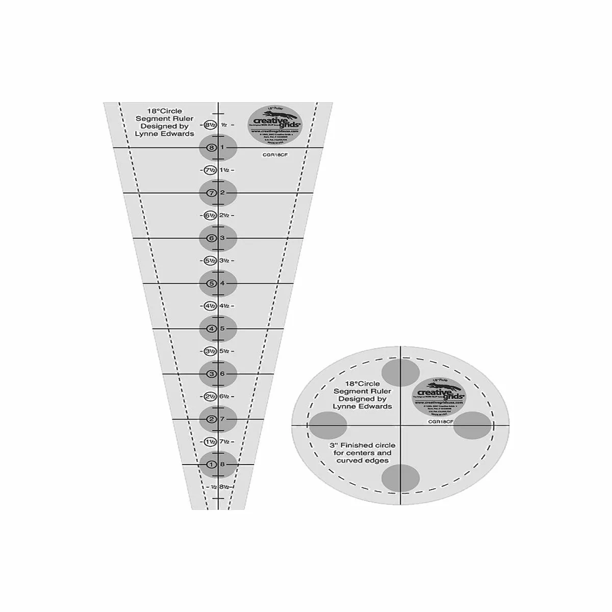 Creative Grids 18 Degree Dresden Plate Quilt Ruler CGR18CF