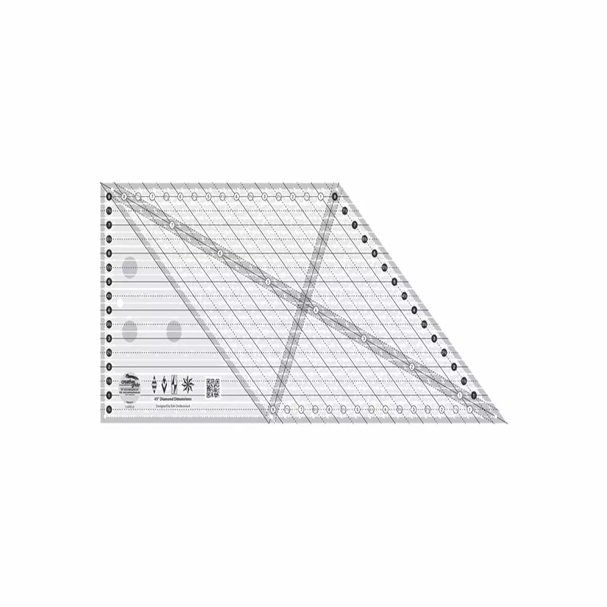 creative-grids-45-degree-diamond-dimensions-ruler-cgreu2 Creative Grids 45 Degree Diamond Dimensions Ruler CGREU2