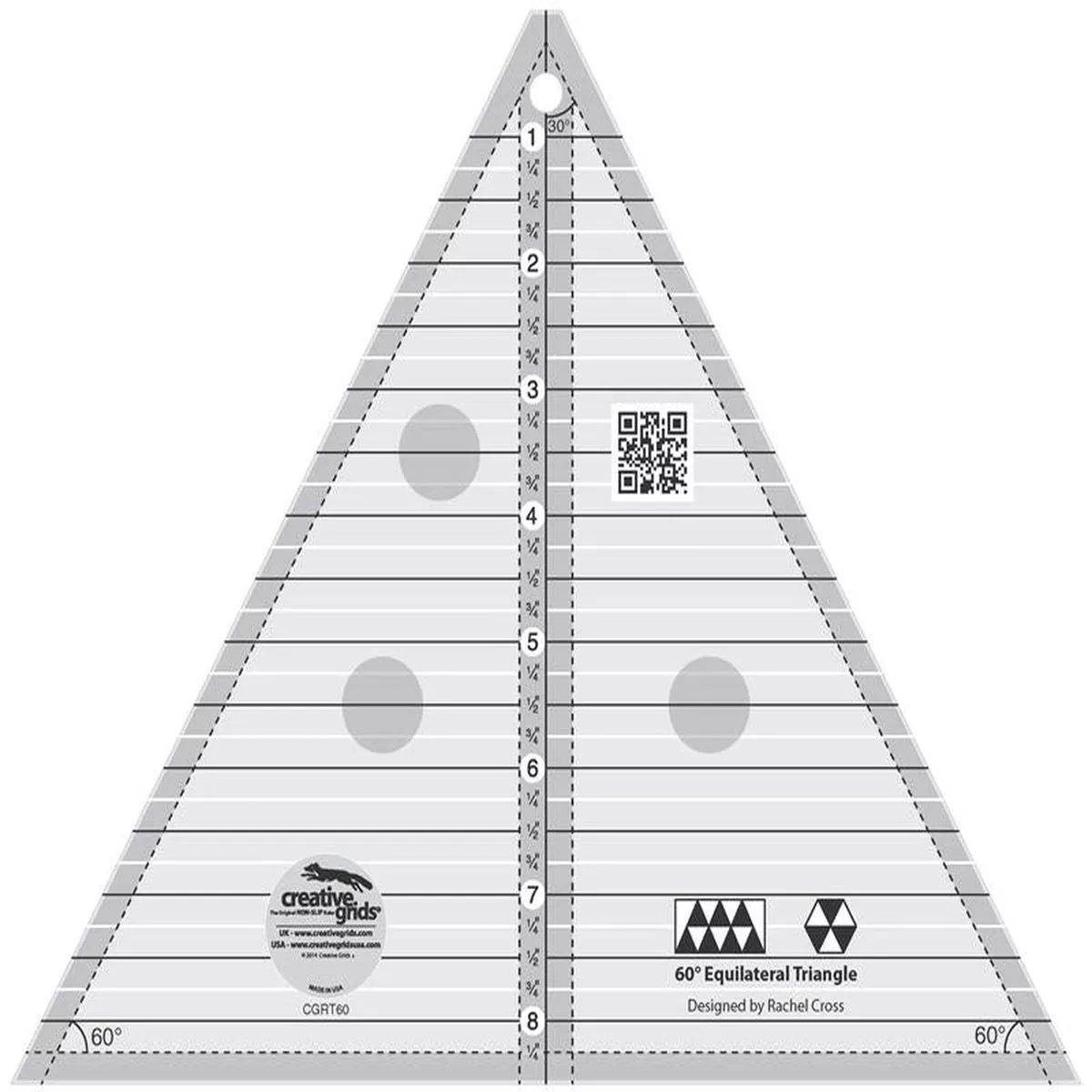creative-grids-60-degree-8-triangle-ruler-cgrt60 Creative Grids 60 Degree 8 Triangle Ruler CGRT60