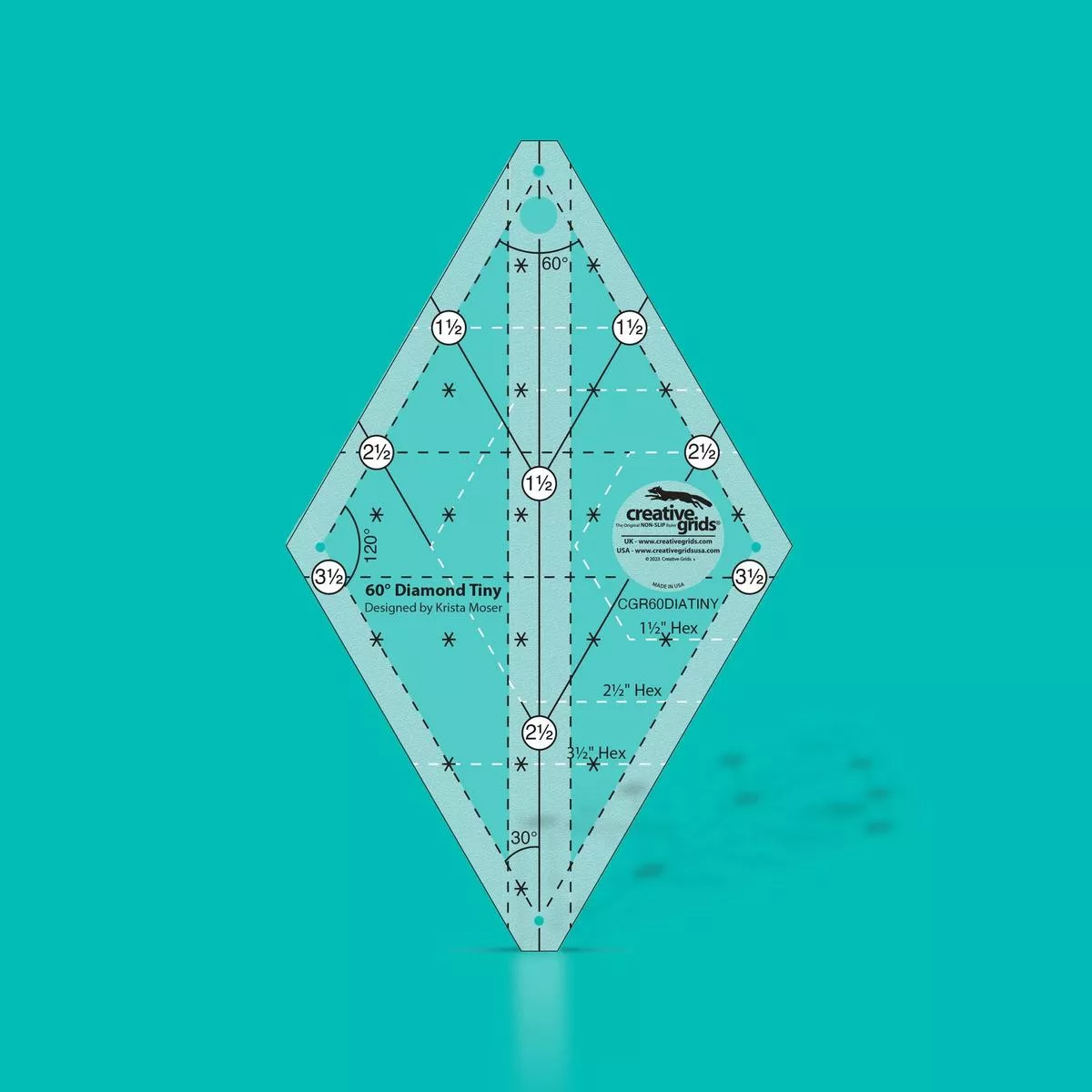 creative-grids-60-degree-tiny-diamond-ruler-cgr60diatiny Creative Grids 60 Degree Tiny Diamond Ruler CGR60DIATINY