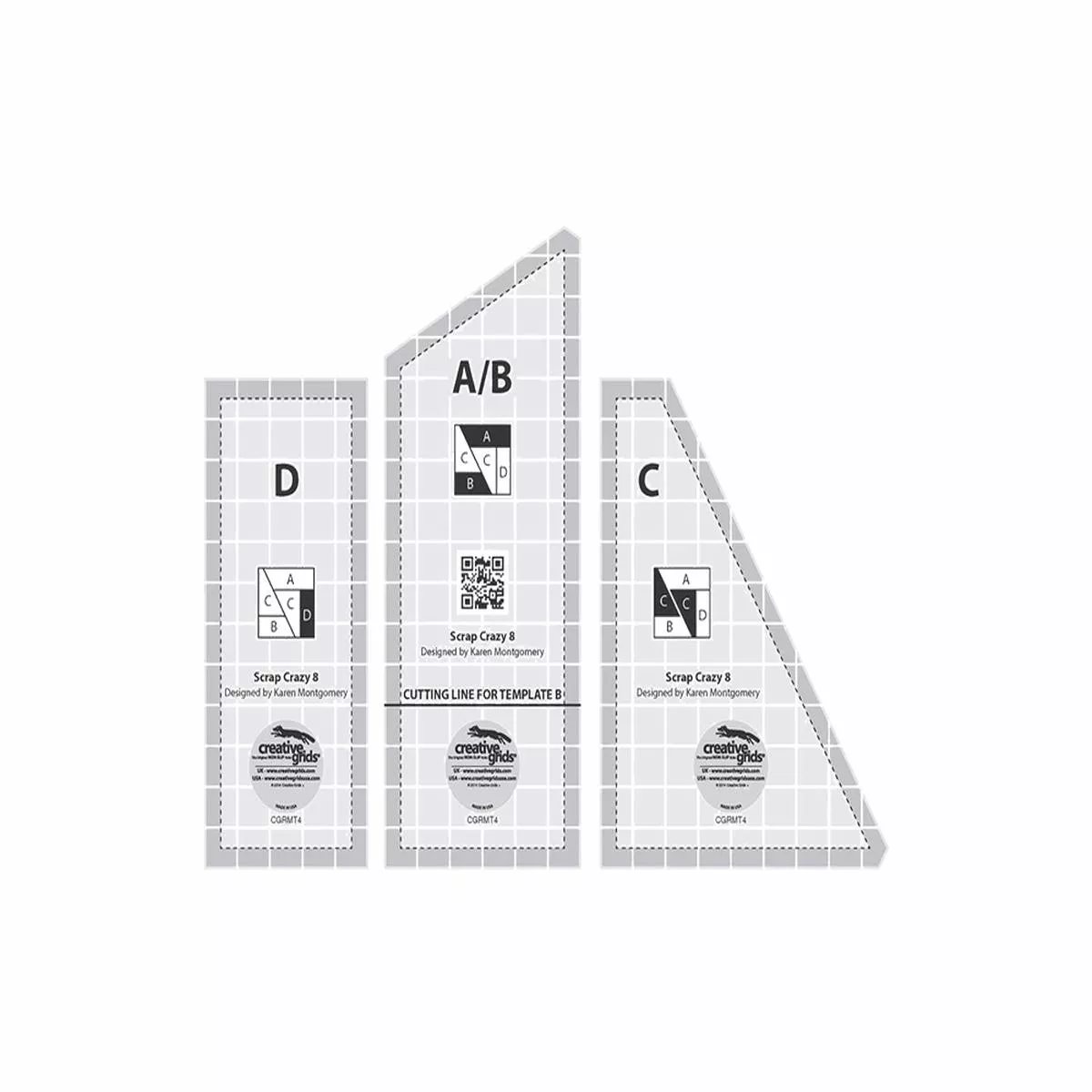 creative-grids-8-scrap-crazy-templates-ruler-cgrmt4 Creative Grids 8″ Scrap Crazy Templates Ruler CGRMT4