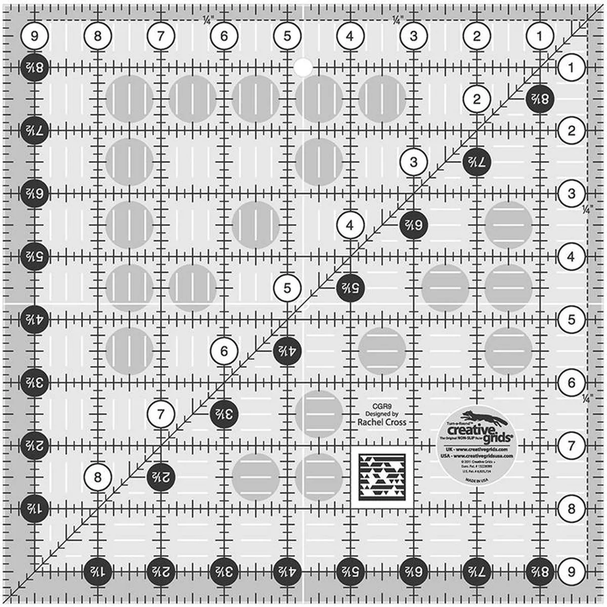 creative-grids-9-5-square-ruler-cgr9 Creative Grids 9.5″ Square Ruler CGR9