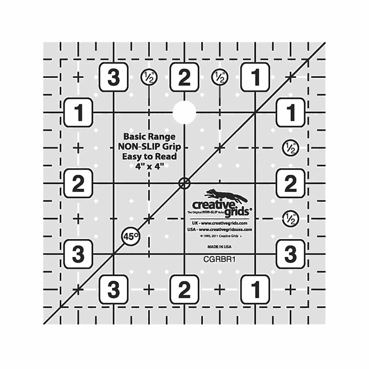 creative-grids-basic-range-4-square-ruler-cgrbr1 Creative Grids Basic Range 4″ Square Ruler CGRBR1