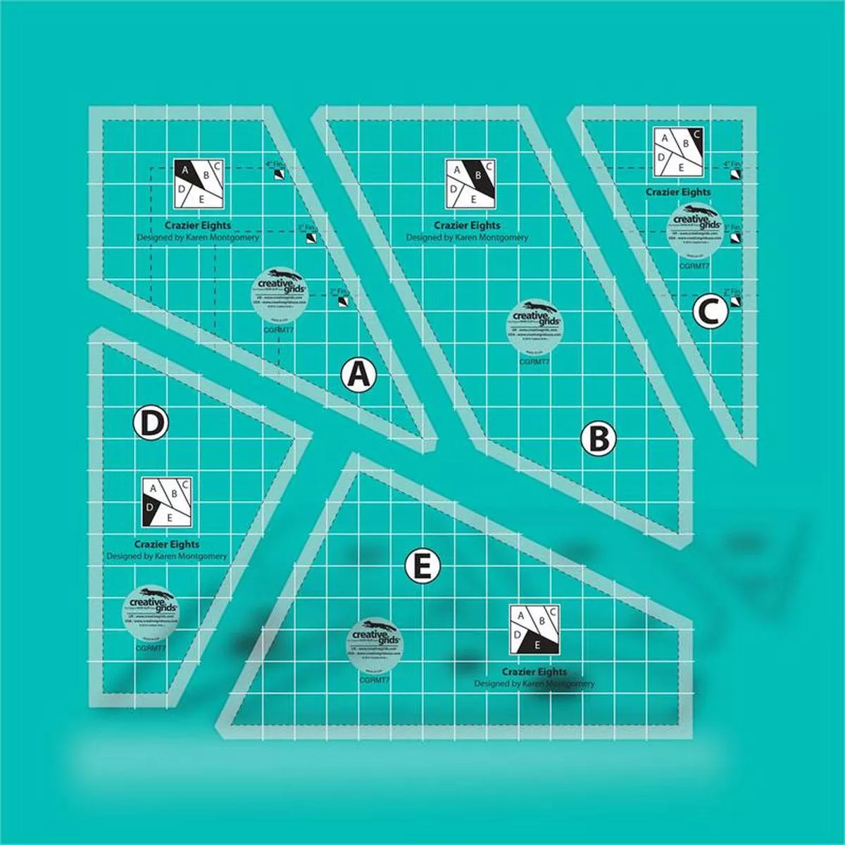 Creative Grids Crazier Eights Template Ruler CGRMT7
