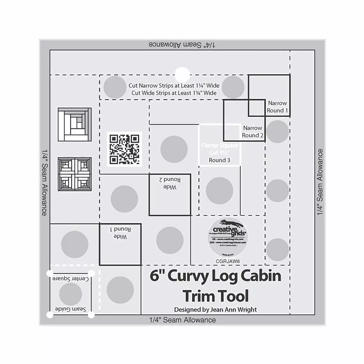 creative-grids-curvy-log-cabin-trim-tool-ruler-cgrjaw6 Creative Grids Curvy Log Cabin Trim Tool Ruler CGRJAW6