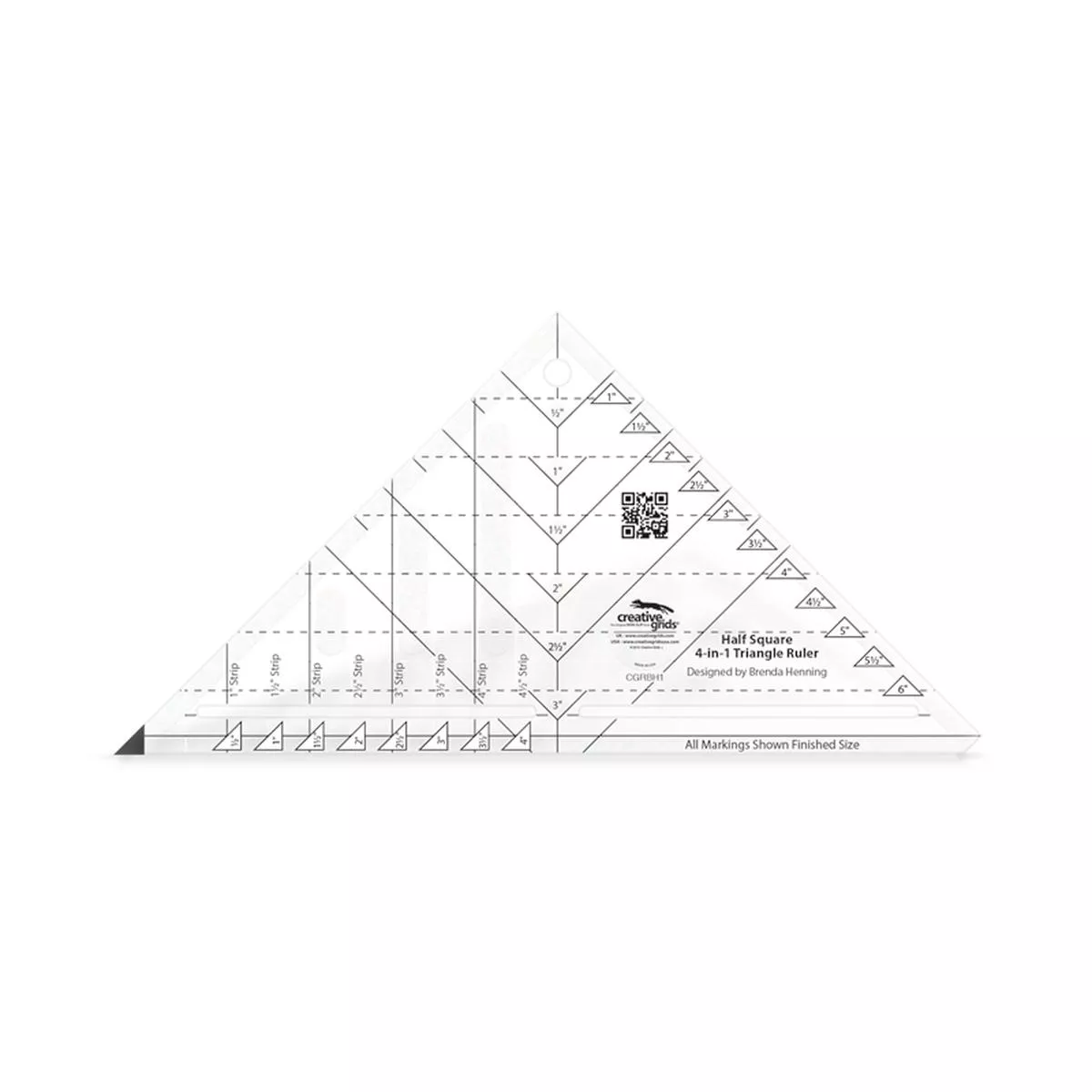 creative-grids-half-square-4-in-1-triangle-ruler-cgrbh1 Creative Grids Half-Square 4-in-1 Triangle Ruler CGRBH1