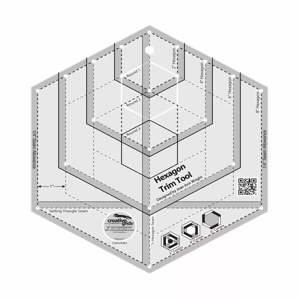 creative-grids-hexagon-trim-tool-ruler-cgrjaw4 Creative Grids Hexagon Trim Tool Ruler CGRJAW4