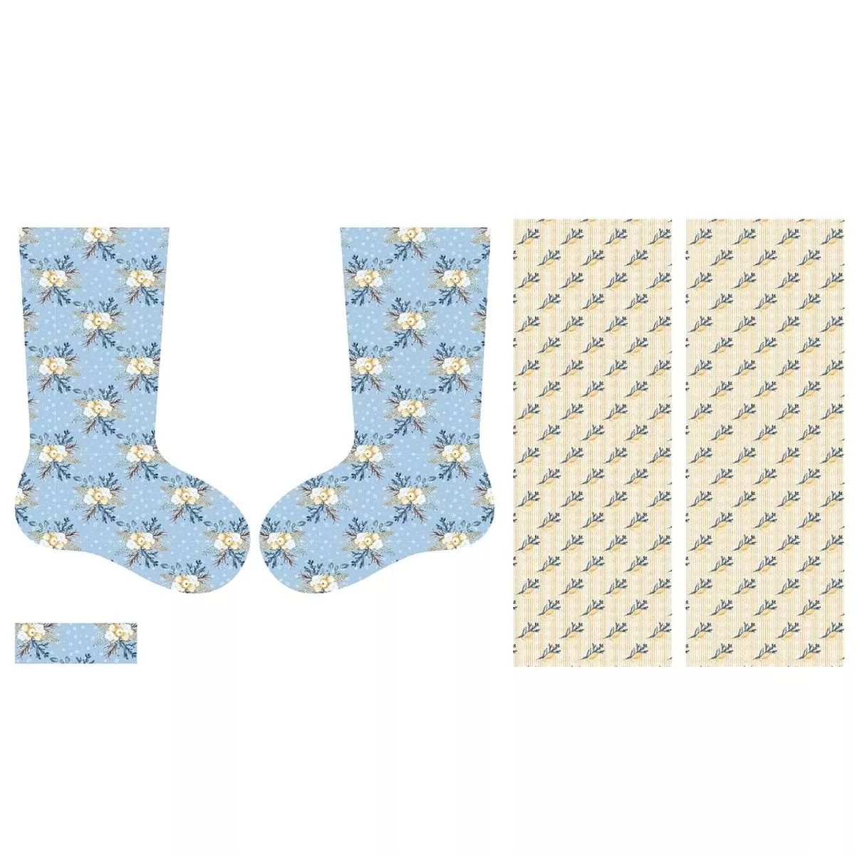 crisp-winter-berry-stocking-fabric-panel Crisp Winter Berry Stocking Fabric Panel