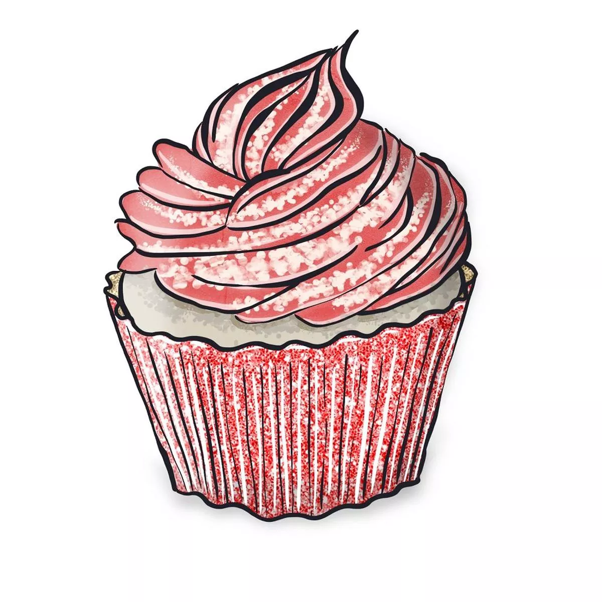 cupcake-fabric-panel-red Cupcake Fabric Panel – Red