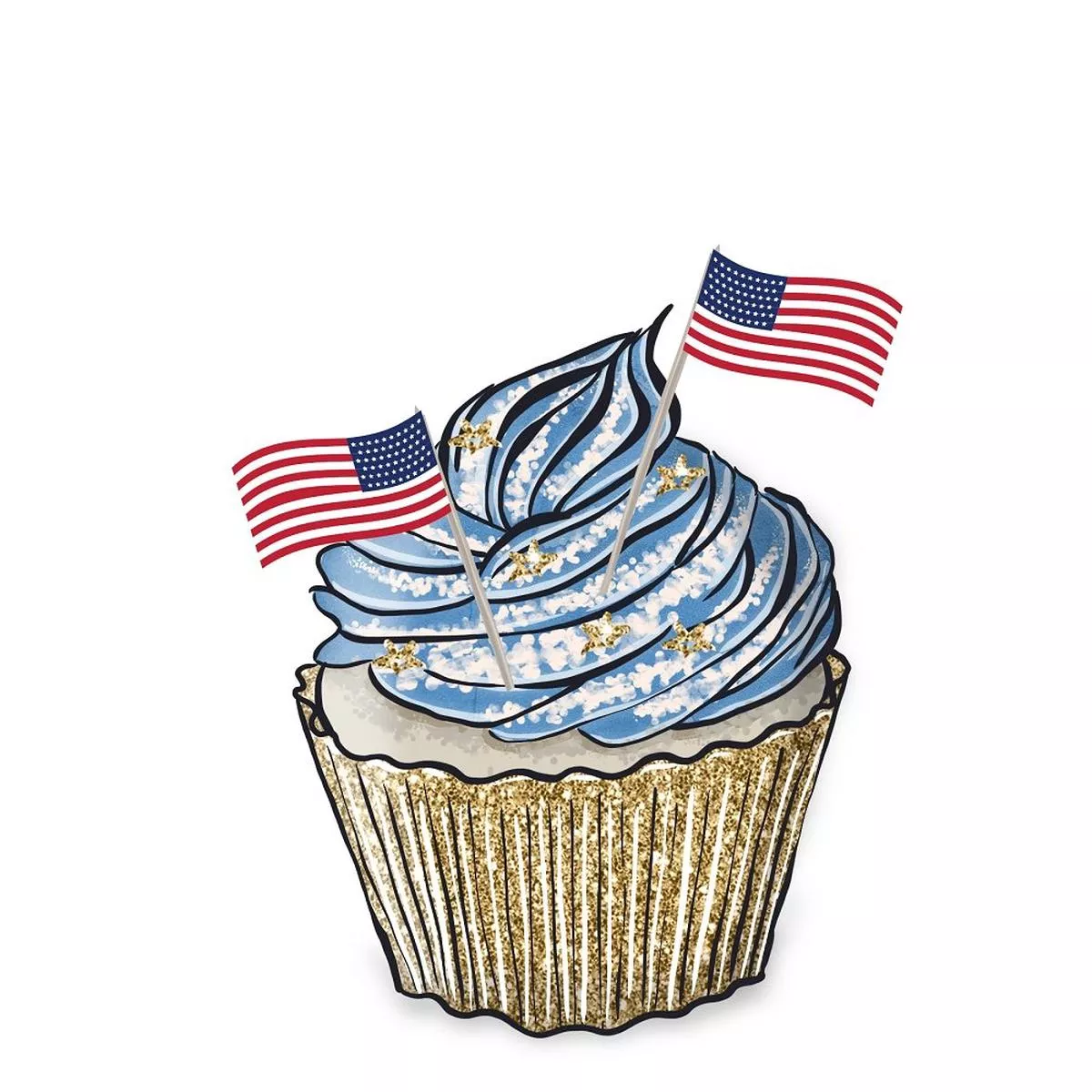 cupcake-flags-fabric-panel-blue Cupcake & Flags Fabric Panel – Blue