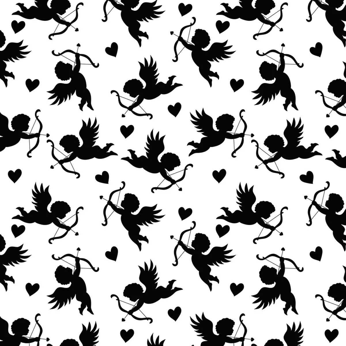 cupid-silhouette-hearts-fabric-variation-1 Cupid Silhouette & Hearts Fabric – Variation 1