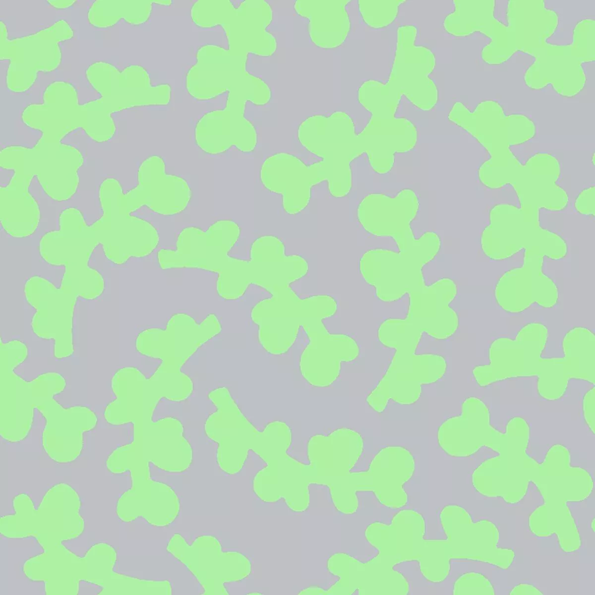 Curved Twigs on Green & Gray Fabric