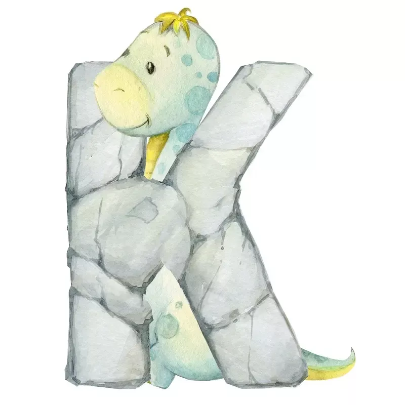 cute-dinosaur-k-fabric-panel Cute Dinosaur “K” Fabric Panel