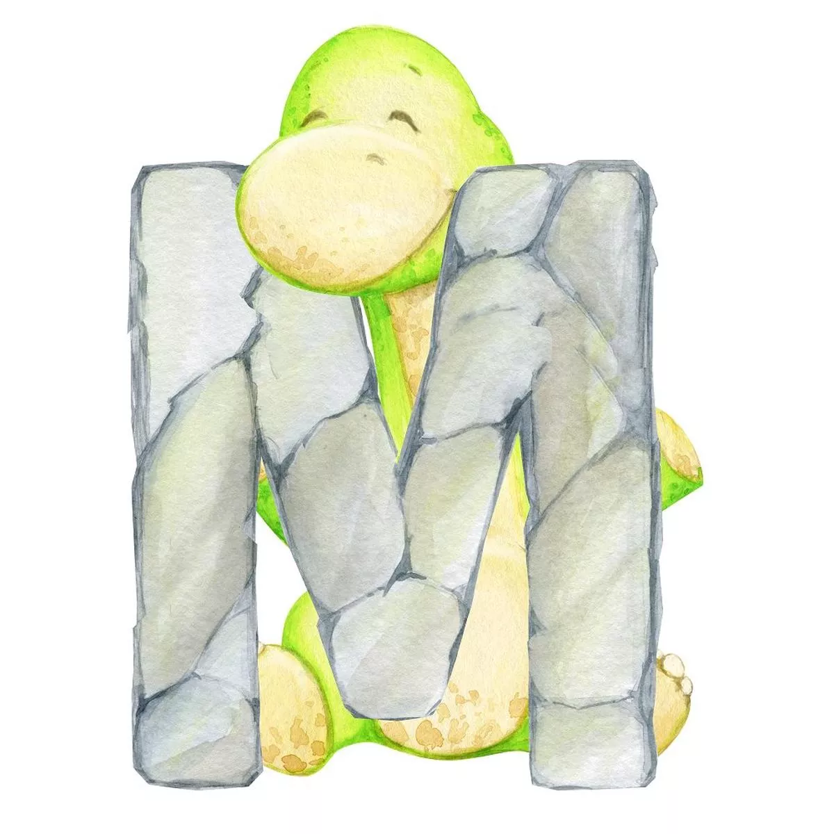 cute-dinosaur-m-fabric-panel Cute Dinosaur “M” Fabric Panel