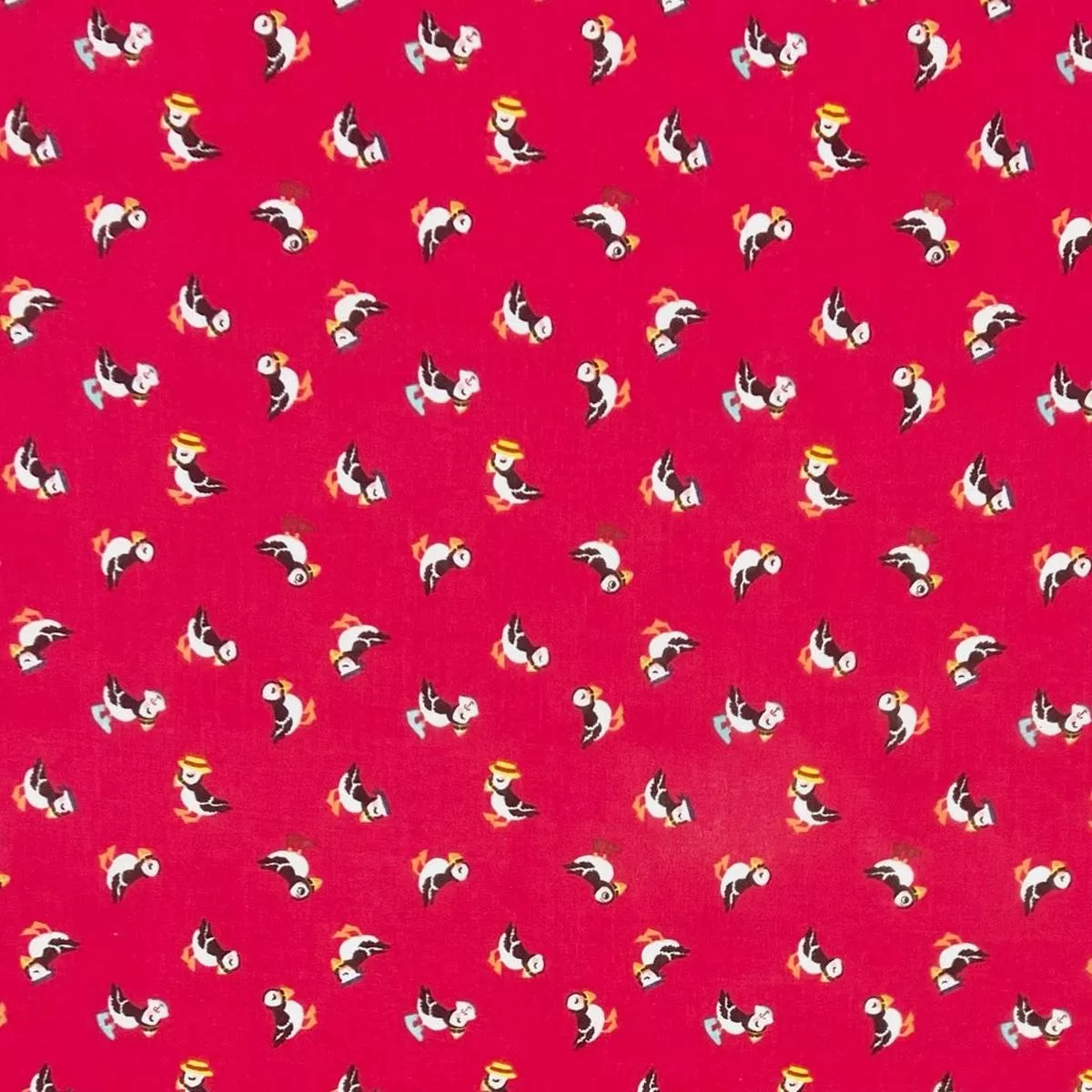 cute-puffins-polycotton-fabric Cute Puffins Polycotton Fabric