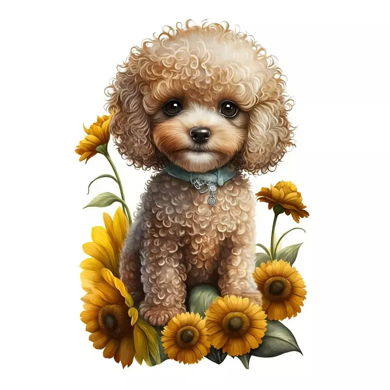 cute-puppies-sunflowers-9-fabric-panel Cute Puppies & Sunflowers #9 Fabric Panel