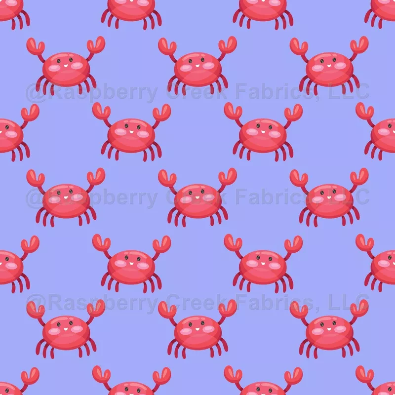 Cute Red Crabs on Blue