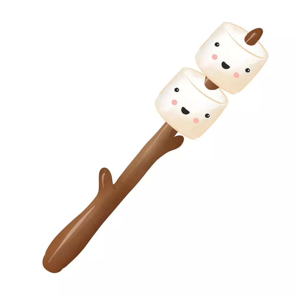 cute-smores-marshmallows-on-stick-fabric-panel Cute Smores Marshmallows on Stick Fabric Panel