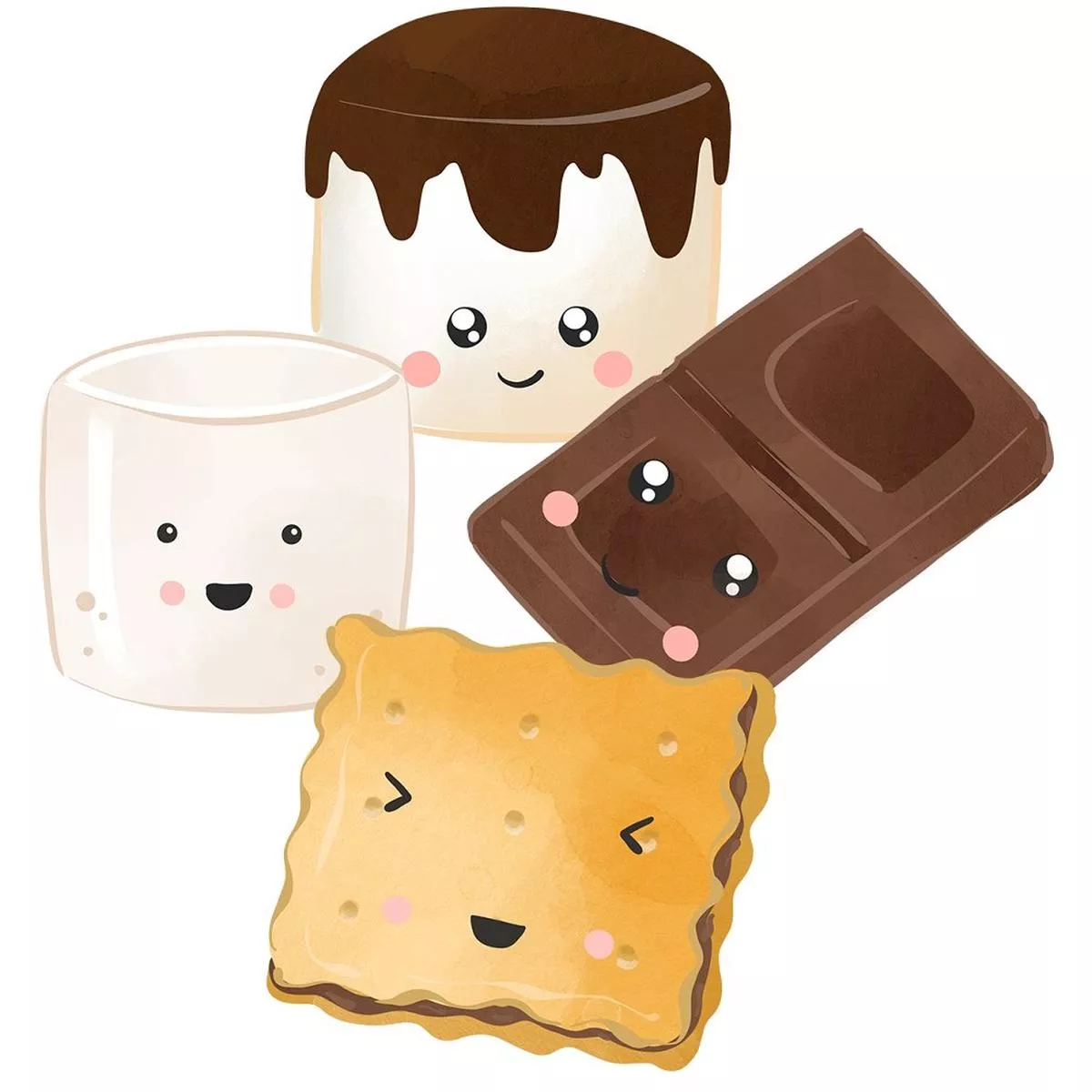 Cute Smores Scene 6 Fabric Panel