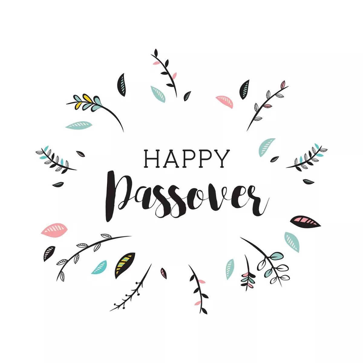 dainty-floral-happy-passover-fabric-panel Dainty Floral Happy Passover Fabric Panel