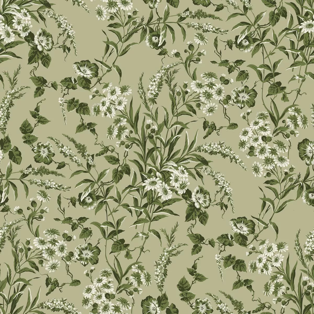 Daisy on Lichen Fabric