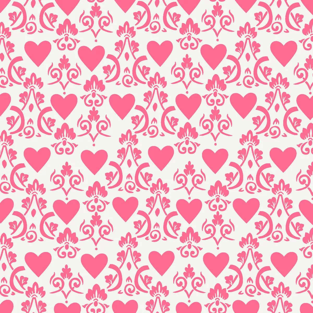 Damasked Heart on Ruby Fabric