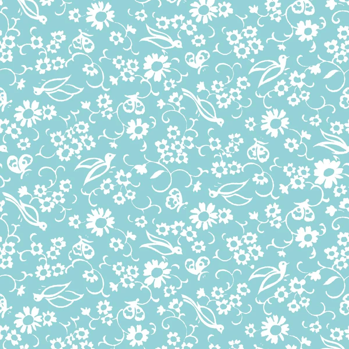 Dancing Daisies – Blue Garden Fabric