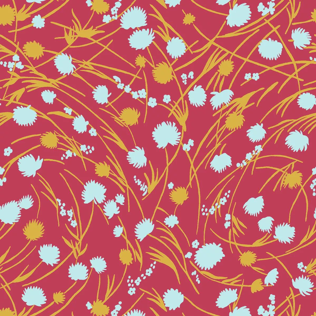 dandelion-breeze-on-red-fabric Dandelion Breeze on Red Fabric