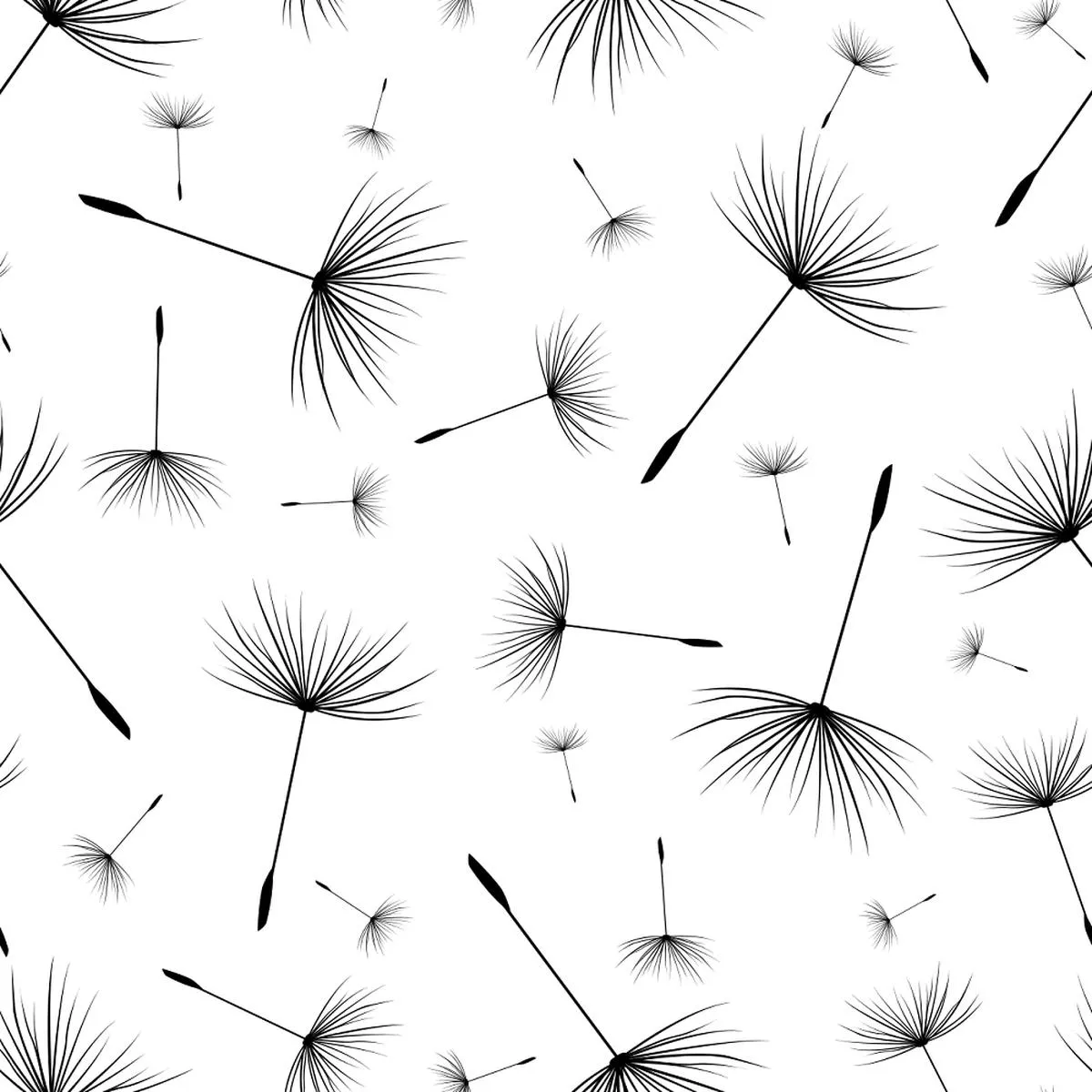 Dandelion Fluff Fabric – Black/White