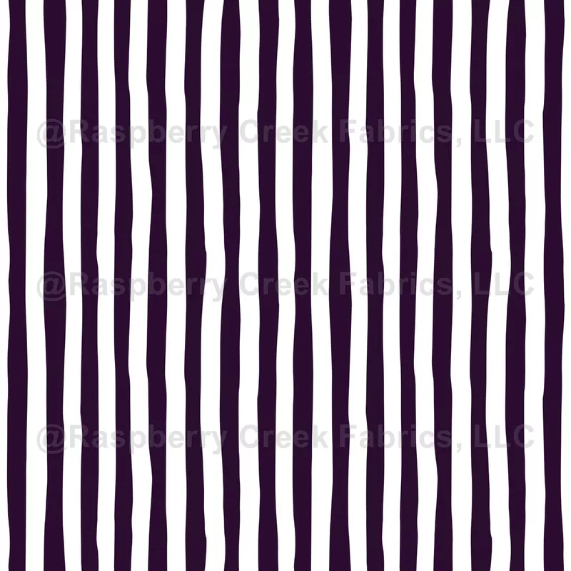 Dark Purple & White Wonky Stripes