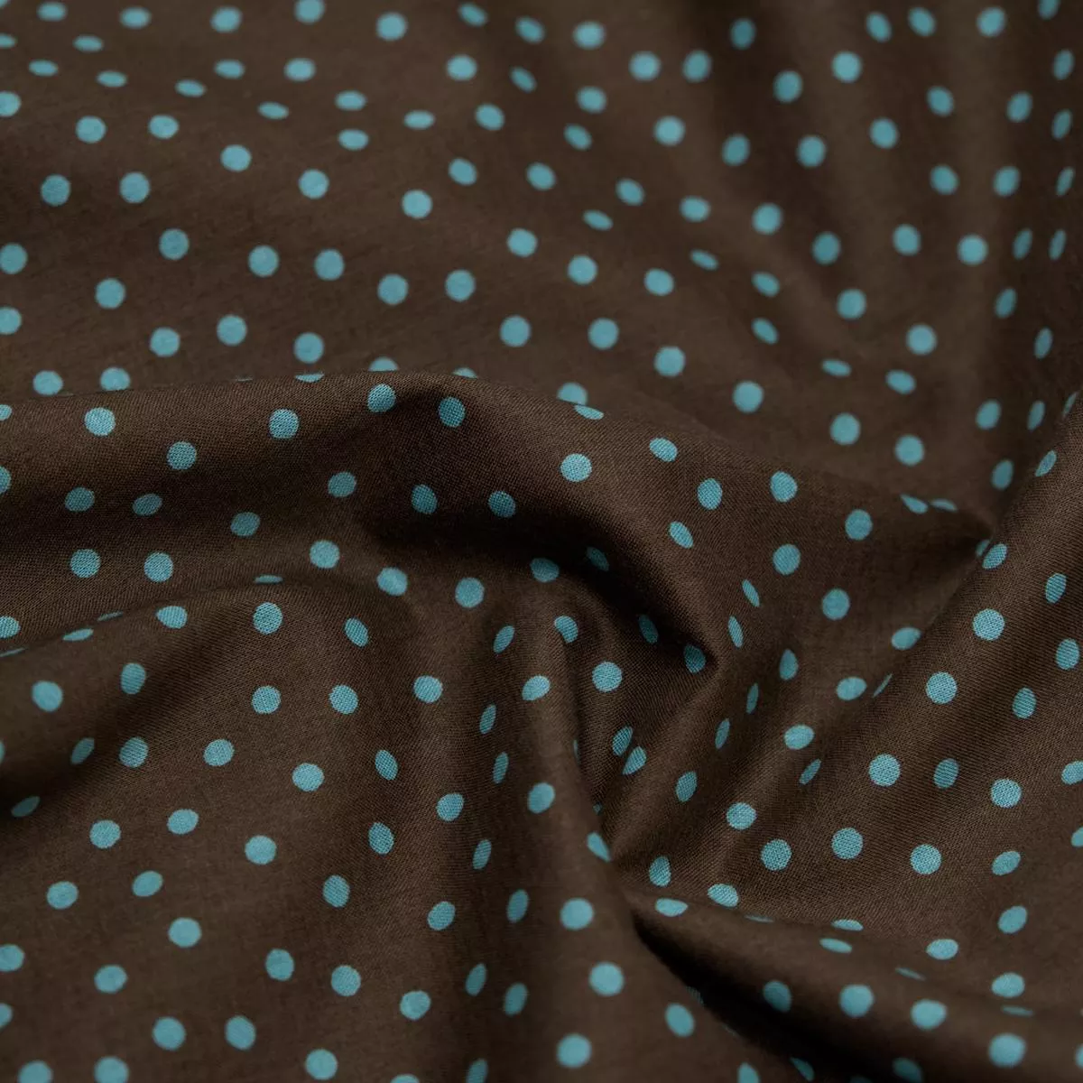 Deadstock Micro Dots Cotton Lawn – Umber/Aqua