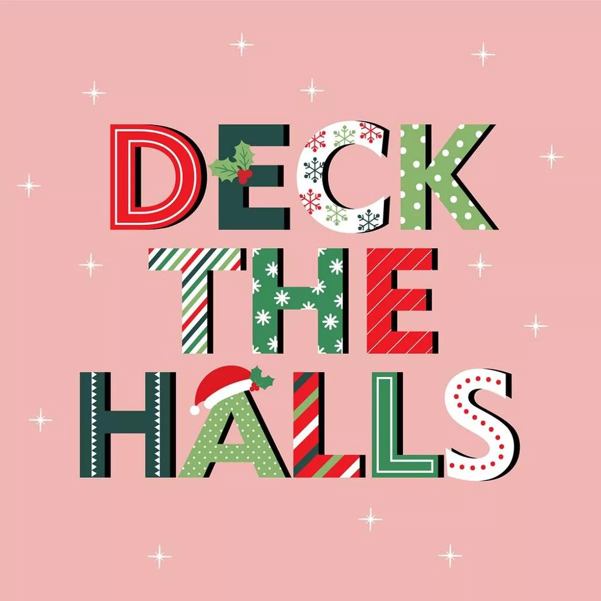 Deck The Halls Christmas Fabric Panel