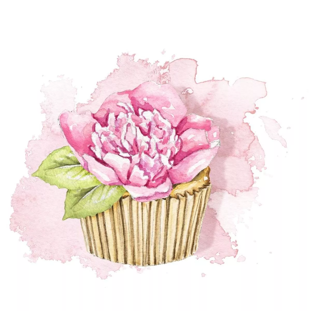 decorative-floral-cupcake-fabric-panel-pink Decorative Floral Cupcake Fabric Panel – Pink