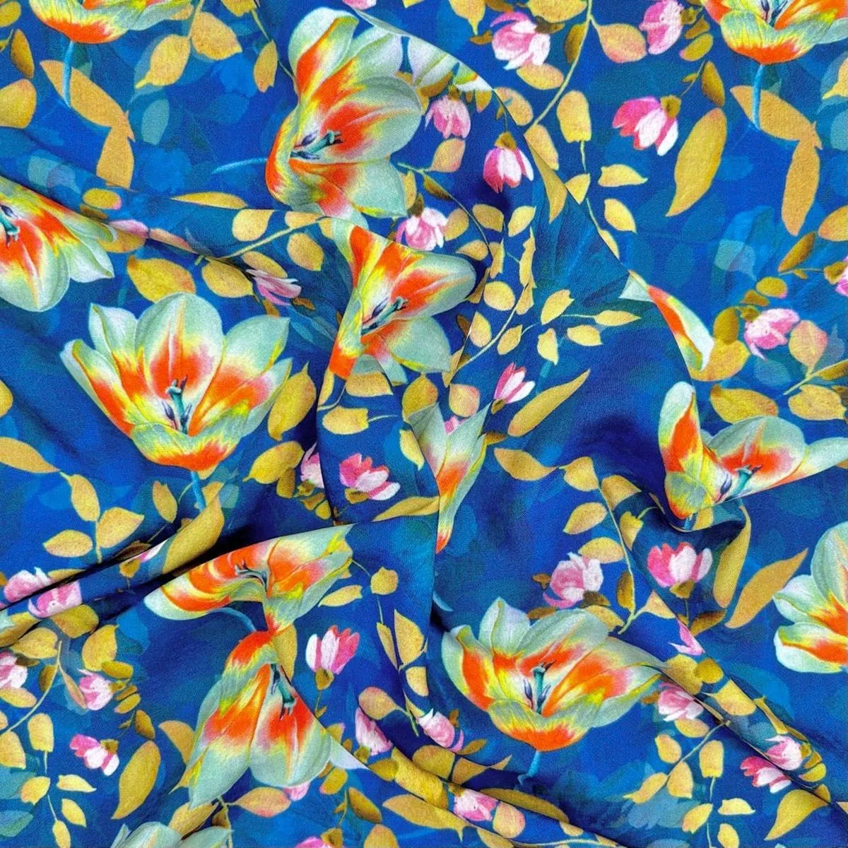 Deep Sea Flora Viscose Fabric