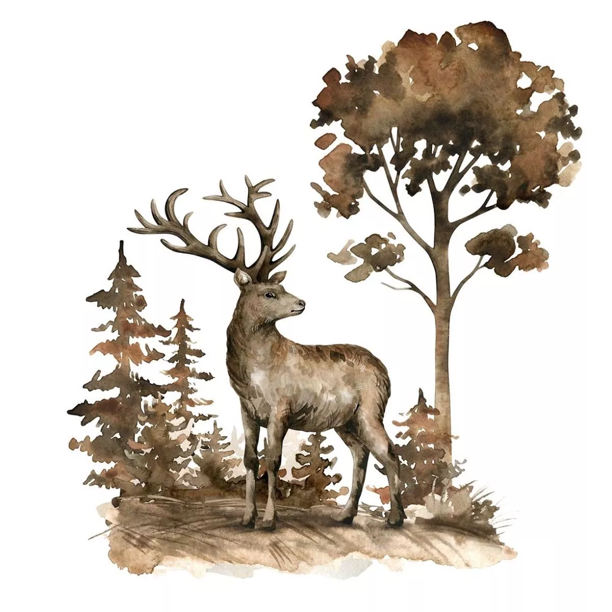 deer-in-wild-fabric-panel Deer In The Wild Fabric Panel