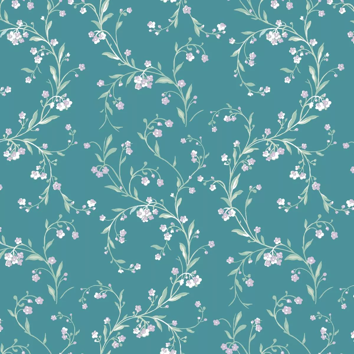 delicate-floral-sprigs-on-teal-fabric Delicate Floral Sprigs on Teal Fabric