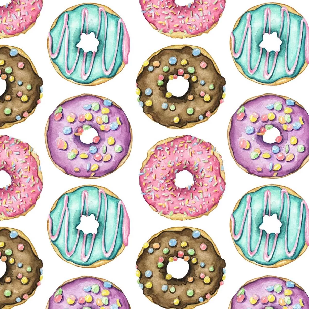 delicious-doughnut-fabric-white Delicious Doughnut Fabric – White