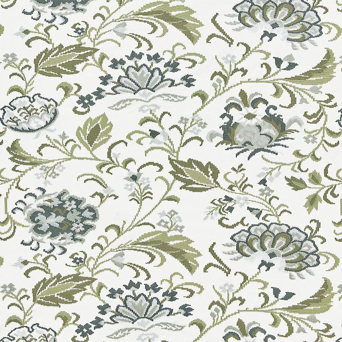 Delphine Embroidery – Ash by Scalamandre Fabric