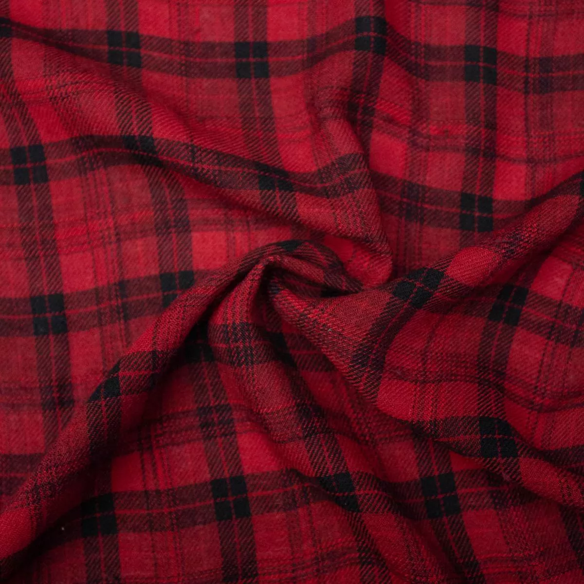 delrick-red-black-check-rayon-virgin-wool-twill-fabric Delrick Red Black Check Rayon Virgin Wool Twill Fabric