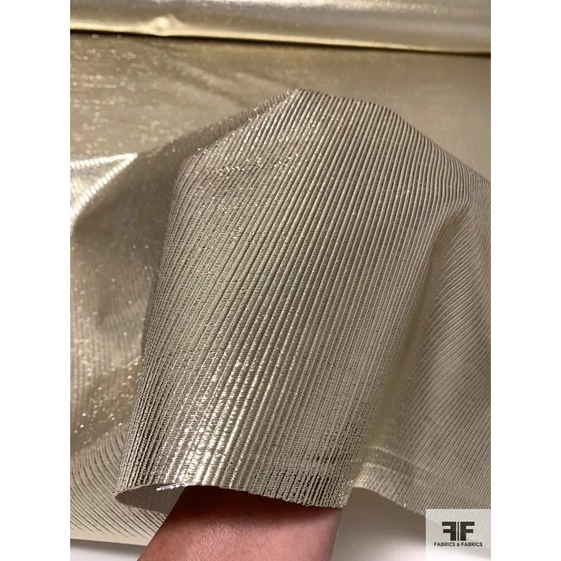 Diagonal Striped Fused-Back Lam – Gold