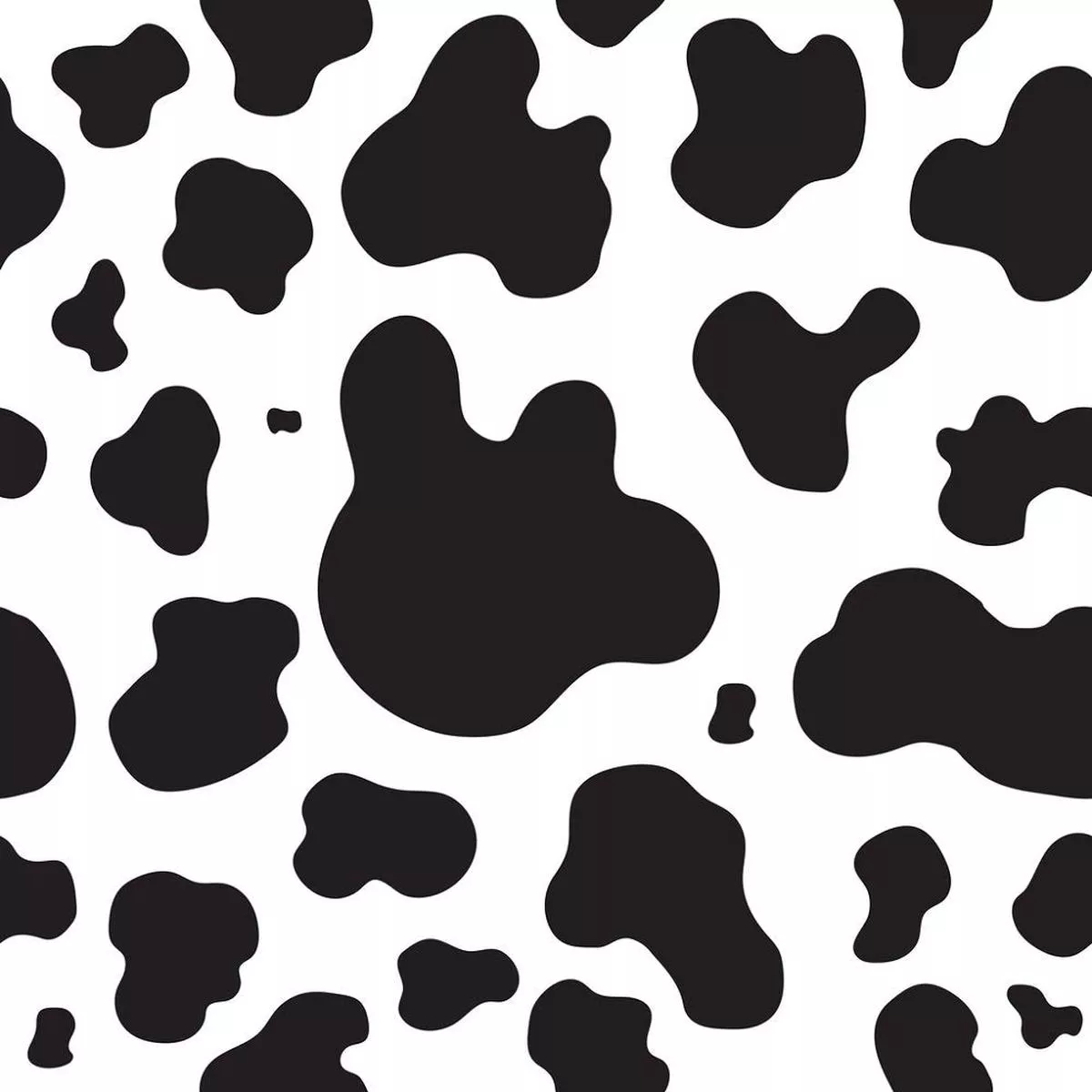 Digitally Printed Black & White Cow Spot Fabric