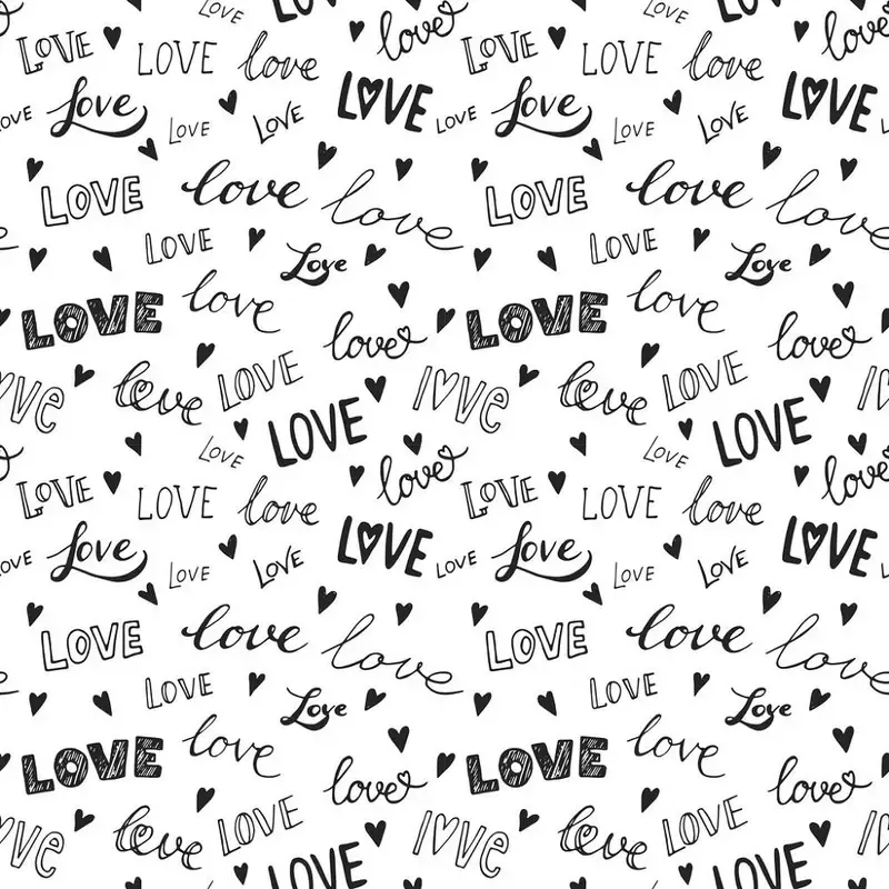 digitally-printed-black-white-romantic-love-fabric Digitally Printed Black & White Romantic Love Fabric