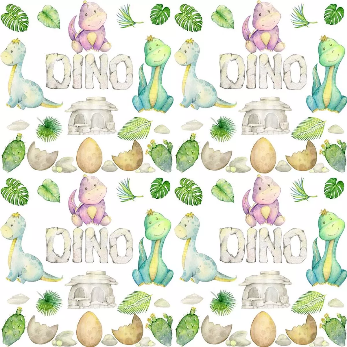Dinosaur Collage Fabric – Variation 1