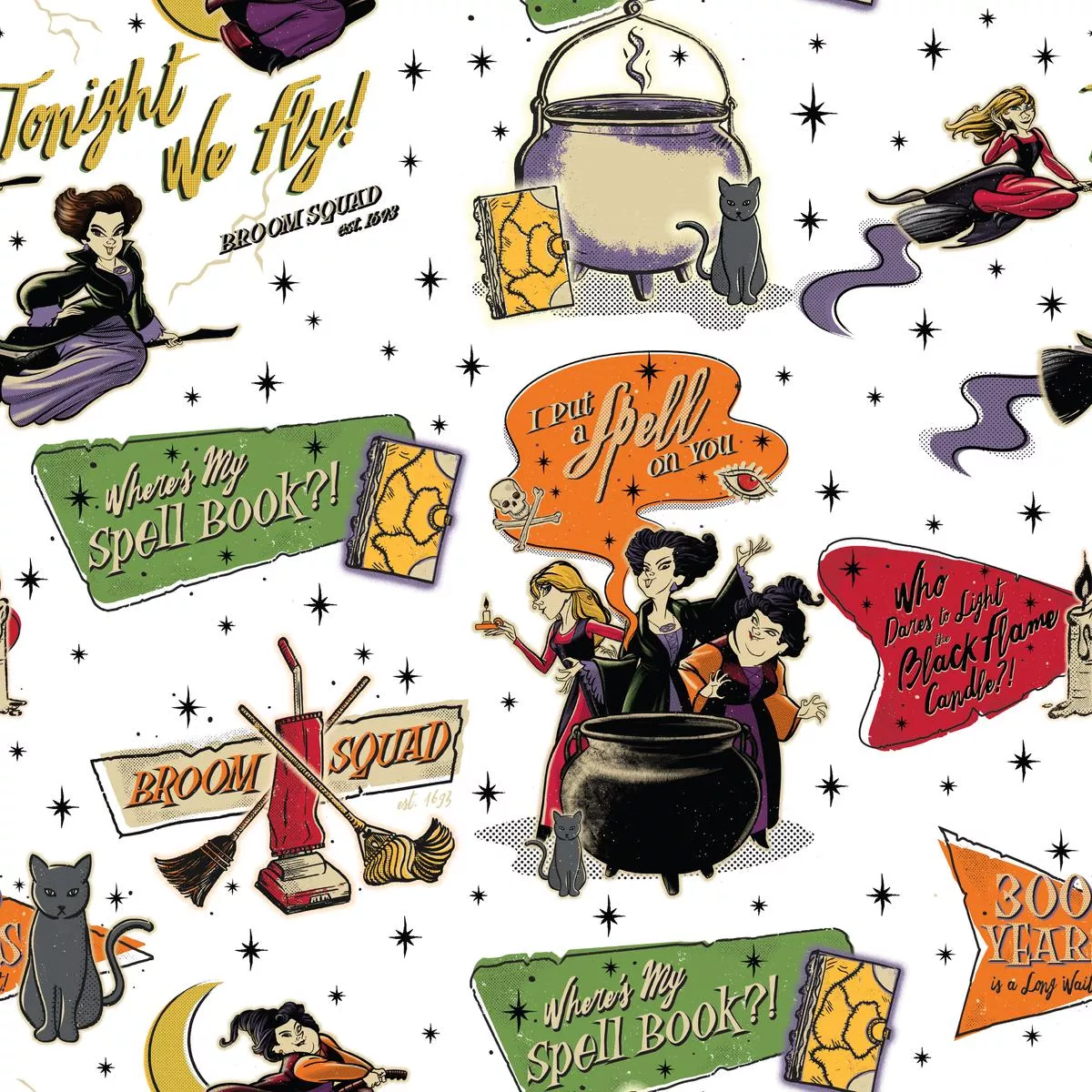 disney-hocus-pocus-cauldrons-spells-fabric Disney Hocus Pocus Cauldrons & Spells Fabric
