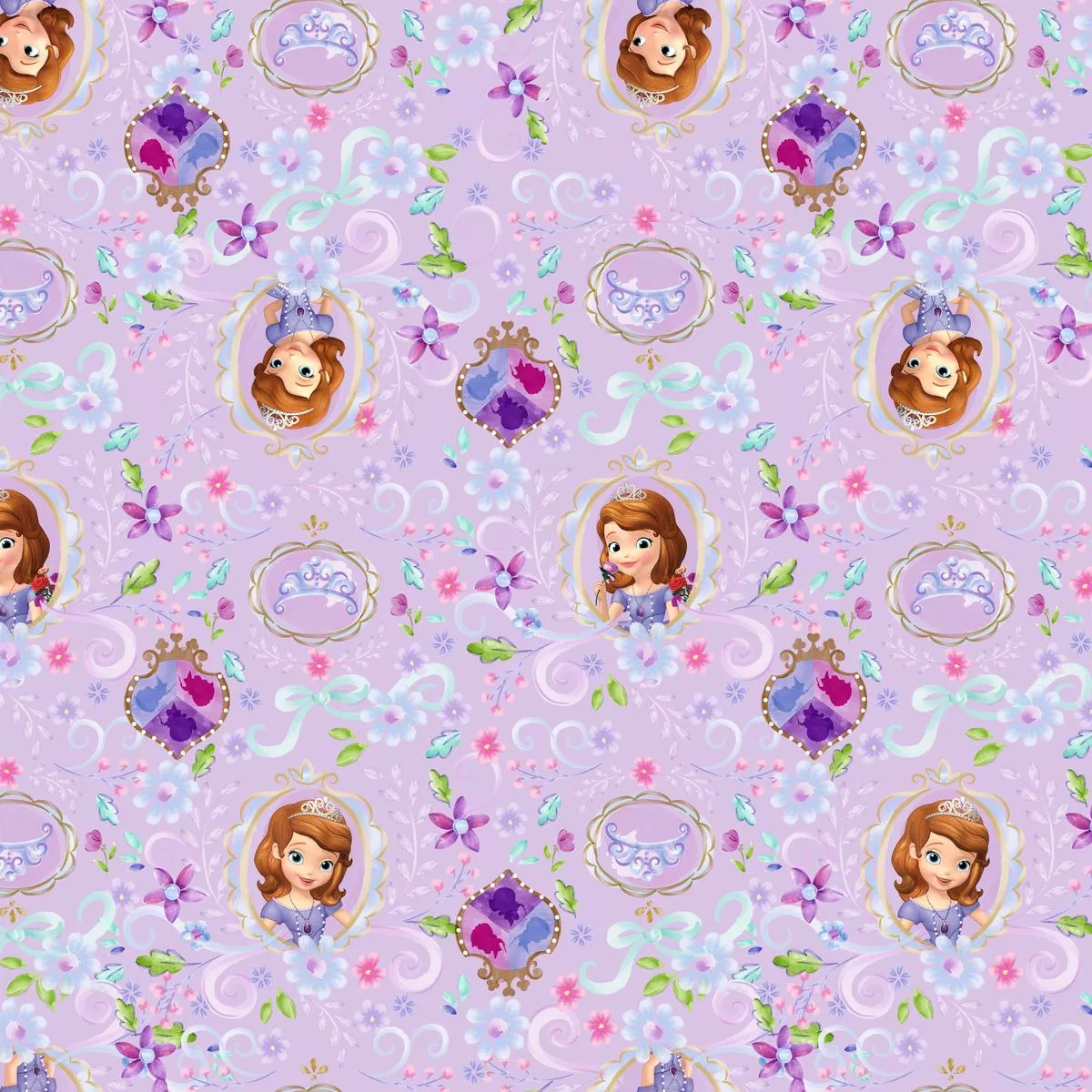 Disney Jr’s. Sofia the First Lavender Royalty Fabric