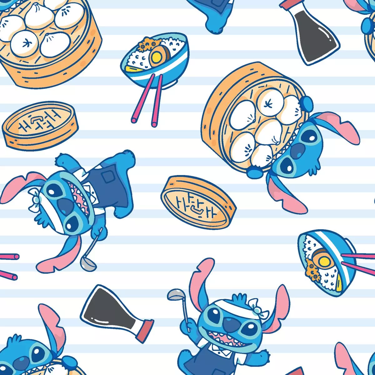 disney-lilo-stitch-snack-attack-striped-dumpling-toss-fabric Disney Lilo & Stitch Snack Attack Striped Dumpling Toss Fabric