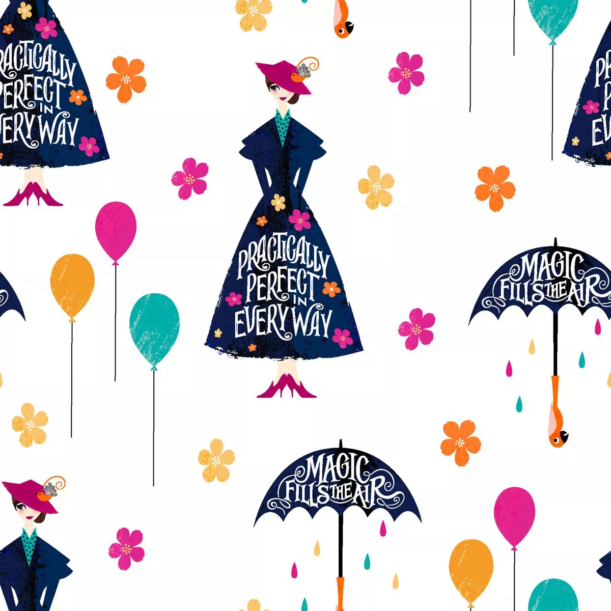 Disney Mary Poppins Practically Perfect Fabric